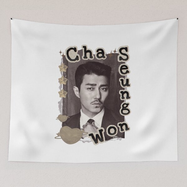 Item preview, Cha Seung-won : Korean Drama Actor Scrapbook Collage Cozy Y2K Vintage Design designed and sold by HELL0WBELLO.