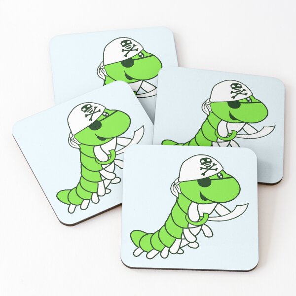 Item preview, Caterpillar Evil Pirate Sailor Funny Cute Comic designed and sold by shirt-o-mat.