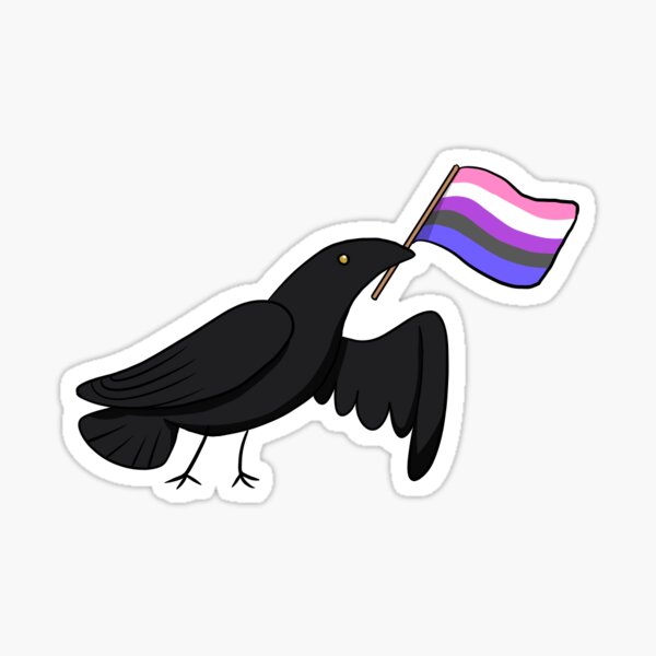 Pride Corvids - Genderfluid Sticker
