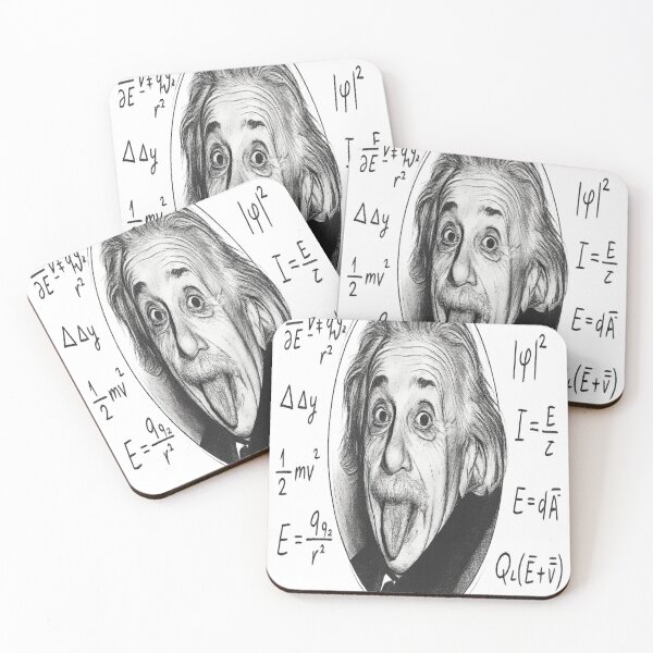 Item preview, Albert Einstein Tongue Out with Physics Equations – Fun Science Art designed and sold by omerckaca.