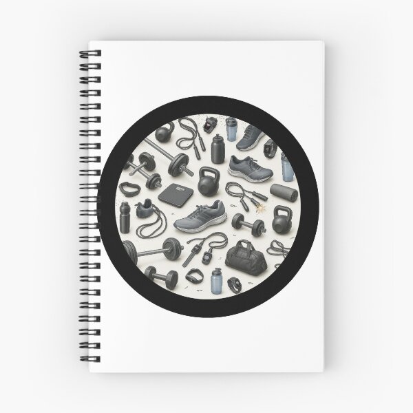 Item preview, Gym items in a black circle designed and sold by runstore.