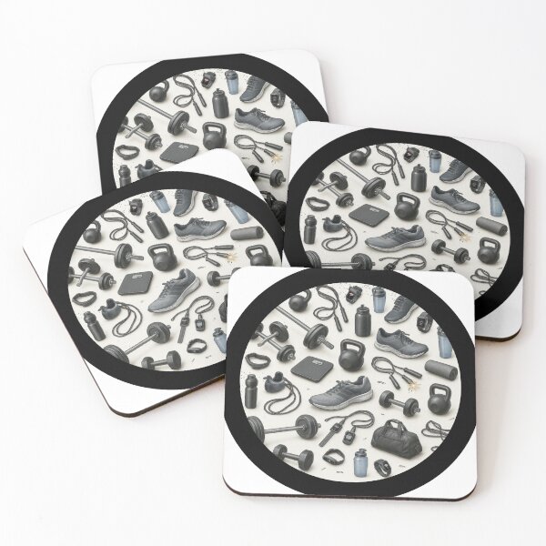 Item preview, Gym items in a black circle designed and sold by runstore.