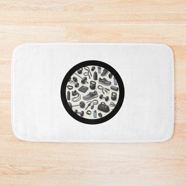 Item preview, Gym items in a black circle designed and sold by runstore.