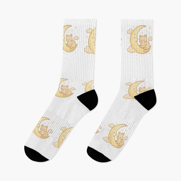 Item preview, Sleeping Cat on Crescent Moon – Dreamy Celestial Design designed and sold by Rushurban.