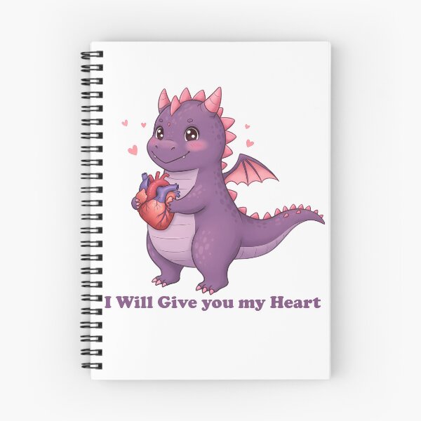 Aperçu de l'œuvre Dragon mignon - Je te donnerai mon cœur créée et vendue par GeniusPrint.