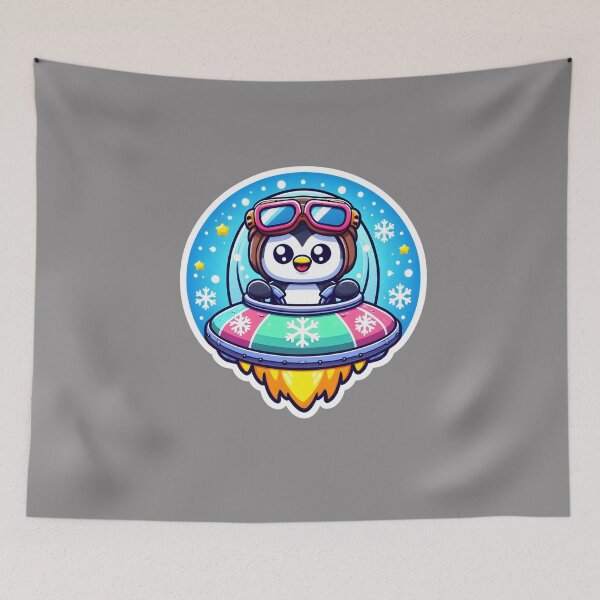 Item preview, UFO Happy Penguin designed and sold by ArtistEmbrace.