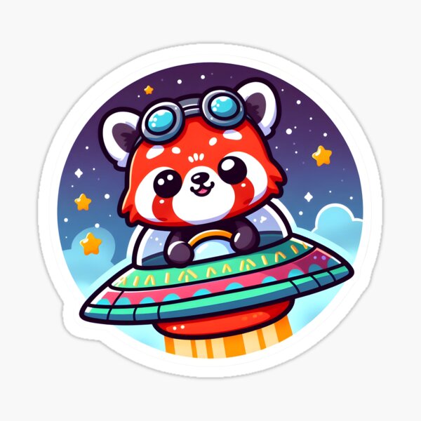 Item preview, UFO Happy Red Panda designed and sold by ArtistEmbrace.