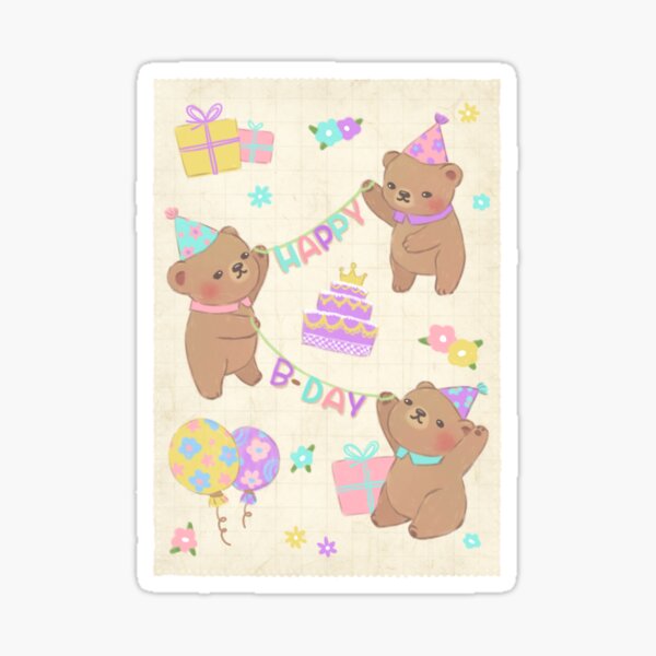 Item preview, Happy Birthday Teddy Bears Illustration designed and sold by Kyut-Yum.