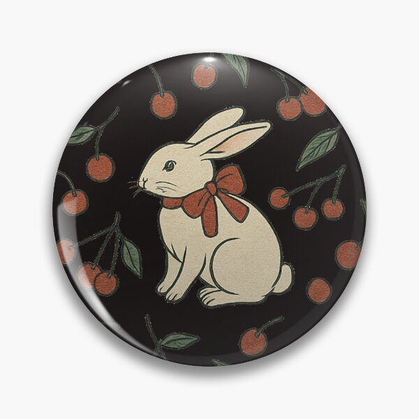 Item preview, Cute rabbits and cherry retro pattern designed and sold by HandmadeMood.