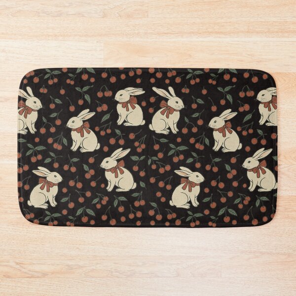 Item preview, Cute rabbits and cherry retro pattern designed and sold by HandmadeMood.