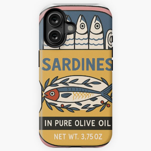 Item preview, Retro Sardine Tin Art – Olive Oil Label Design designed and sold by weirdfishes123.