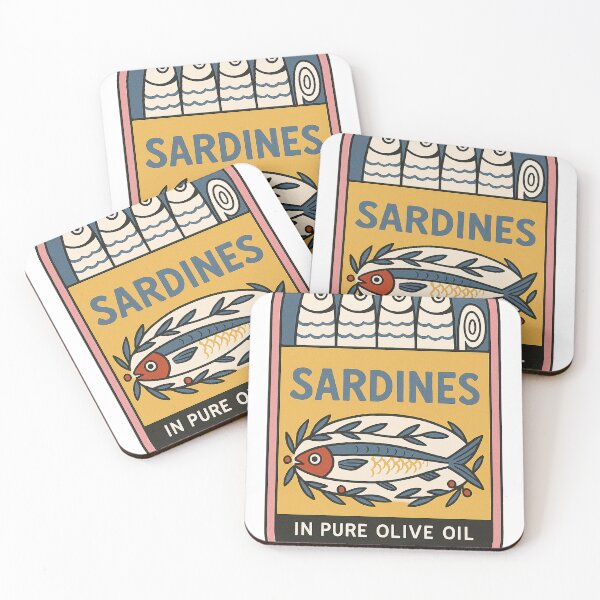 Item preview, Retro Sardine Tin Art – Olive Oil Label Design designed and sold by weirdfishes123.