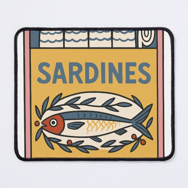 Item preview, Retro Sardine Tin Art – Olive Oil Label Design designed and sold by weirdfishes123.