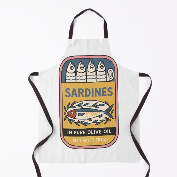 Item preview, Retro Sardine Tin Art – Olive Oil Label Design designed and sold by weirdfishes123.