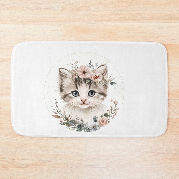 Item preview, very nice Cute Kitten with Floral Crown designed and sold by mando24895.