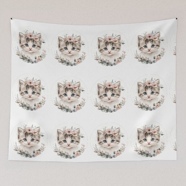 Item preview, very nice Cute Kitten with Floral Crown designed and sold by mando24895.