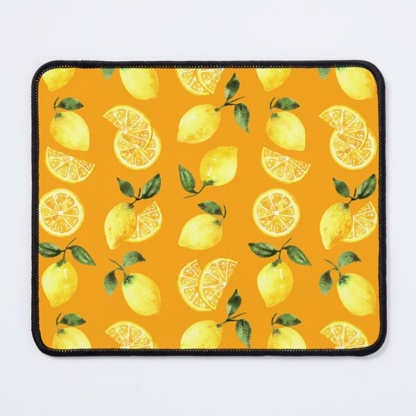Item preview, Watercolor Lemons Pattern (Orange Background) designed and sold by andrebalest.art.