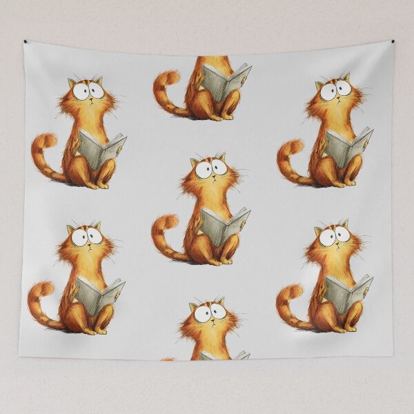Item preview, funny Cat Is Reading designed and sold by mando24895.