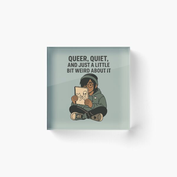 Item preview, Queer Quiet and Weird LGBTQ+ Introvert Character Sticker designed and sold by QueerCoreRiot.