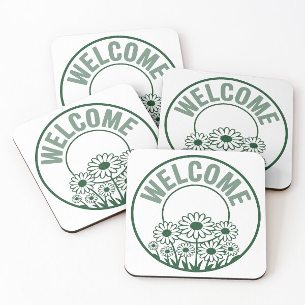 Item preview, Welcome Daisy Floral Circle Sign designed and sold by theartfulaspie.