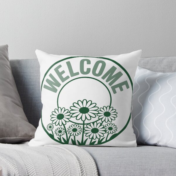 Item preview, Welcome Daisy Floral Circle Sign designed and sold by theartfulaspie.