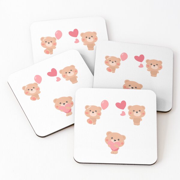 Item preview, “Kawaii Brown Bear Sticker Sheet – Bears with Heart & Balloons” designed and sold by Blueprint&co.