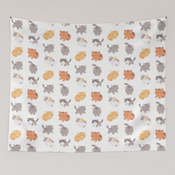 Item preview, “Kawaii Cat Sticker Sheet – 6 Adorable Cartoon Cats designed and sold by Blueprint&co.