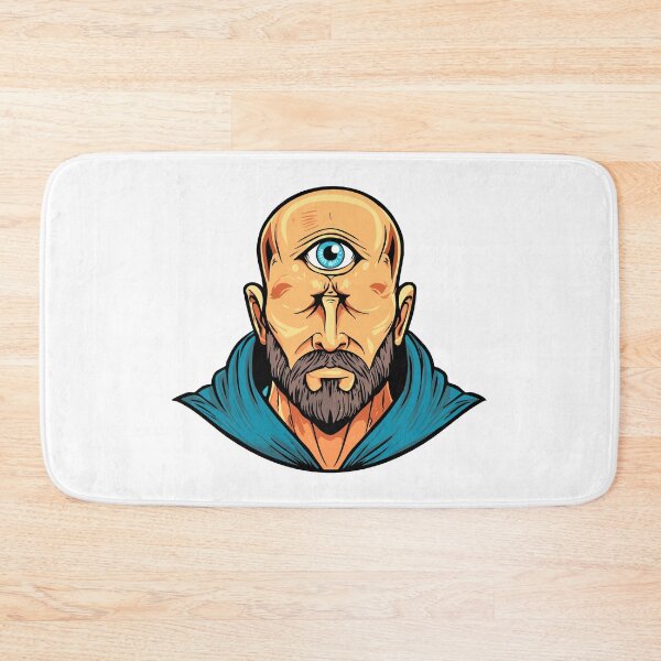 Item preview, Cyclop Monster Creature one-eyed giant, greek mythology giant titan cyclops, A terrifying close-up of a cyclops monster's head, featuring a single, intensely glowing eye, designed and sold by Danler.