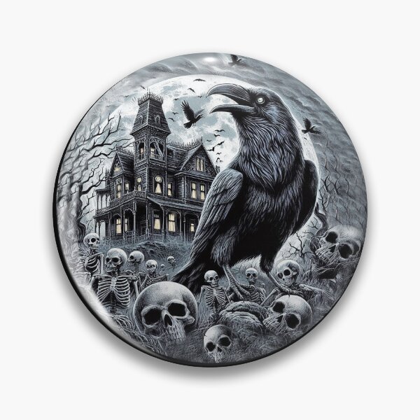 Item preview, Halloween Goth Raven Skeltons Sticker designed and sold by candiscamera.
