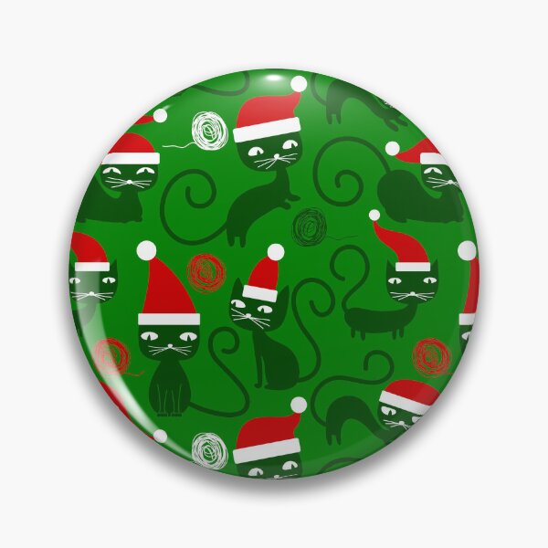 Item preview, green christmas santa cats  designed and sold by Gossip Rag.
