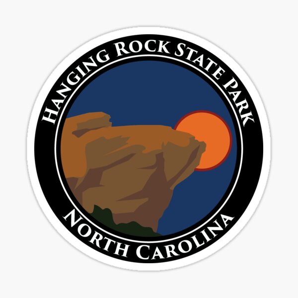 Artikel-Vorschau von Hanging Rock State Park, North Carolina (NC) rundes Wanderlogo, designt und verkauft von Kjoule.