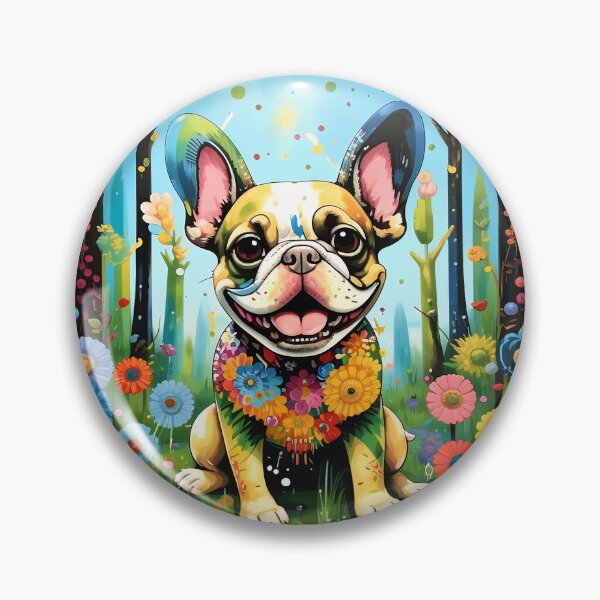 Item preview, A dog of the Bulldog breed among exotic flowers. designed and sold by Natalia-Vlad.