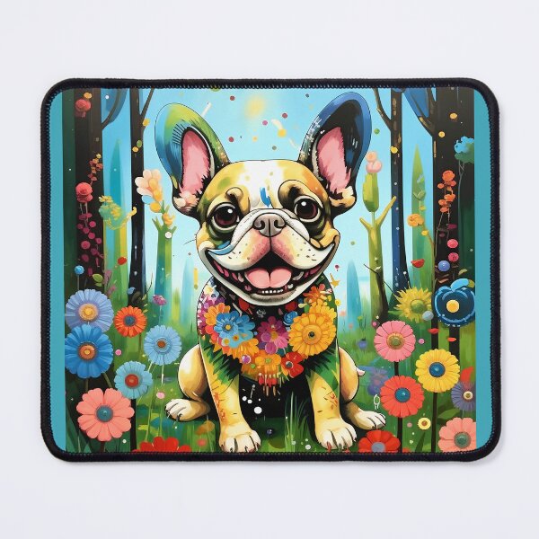 Item preview, A dog of the Bulldog breed among exotic flowers. designed and sold by Natalia-Vlad.