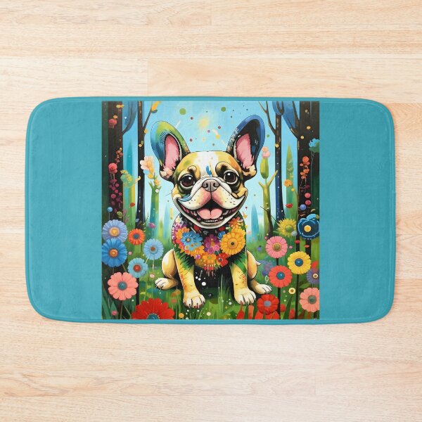 Item preview, A dog of the Bulldog breed among exotic flowers. designed and sold by Natalia-Vlad.