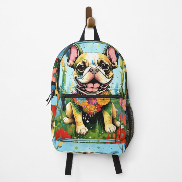 Item preview, A dog of the Bulldog breed among exotic flowers. designed and sold by Natalia-Vlad.