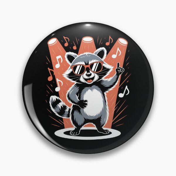 Artikelvorschau, Stage Dive Raccoon – Digitale Illustration für Rockkonzerte entworfen und verkauft von PixelNovaStudio.
