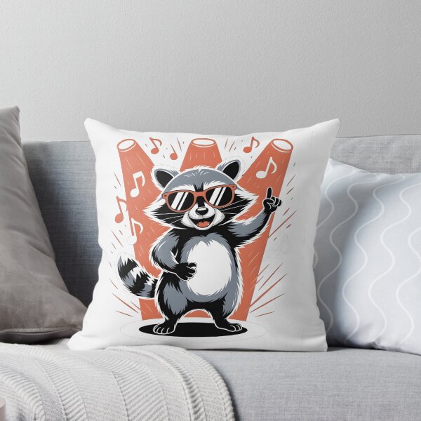 Item preview, Stage Dive Raccoon – Rock Concert Digital Illustration designed and sold by PixelNovaStudio.