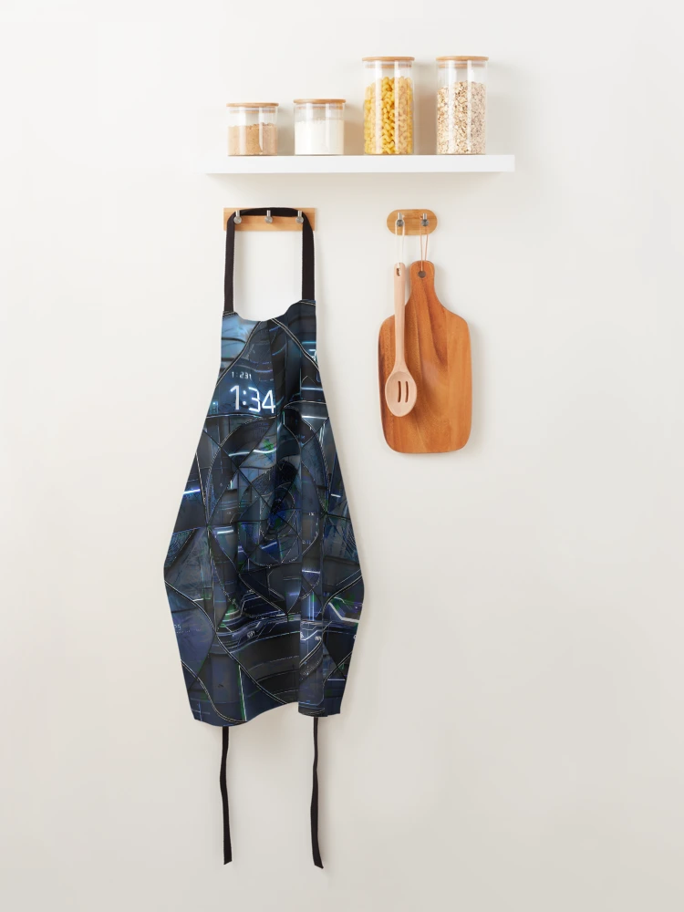 Thumbnail 4 of 6, Apron, Chronos Interface: Tech Abstract designed and sold by André Toni Coelho Radtke.
