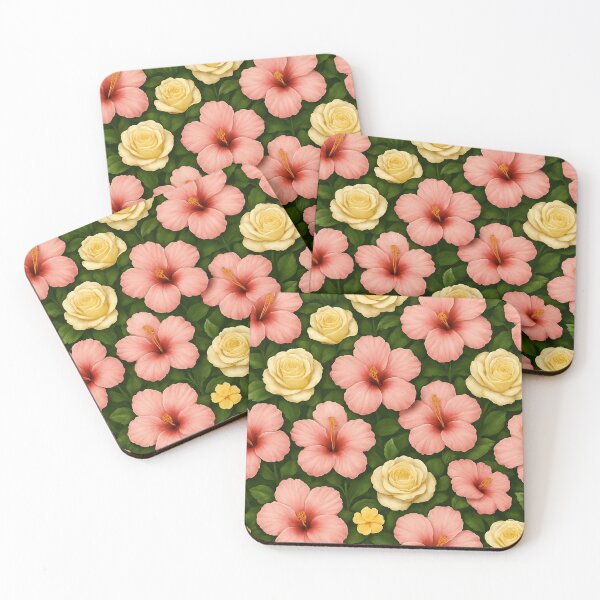 Item preview, Island Elegance – Seamless Tropical Hibiscus & Rose Print designed and sold by ArdethBey.