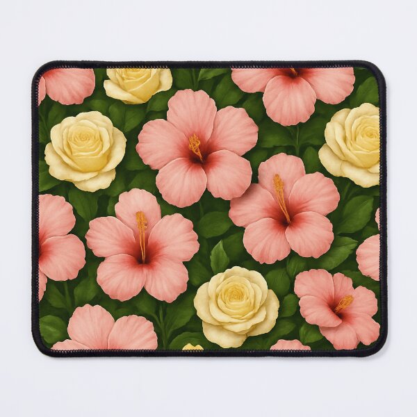 Item preview, Island Elegance – Seamless Tropical Hibiscus & Rose Print designed and sold by ArdethBey.