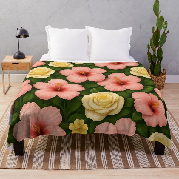 Item preview, Island Elegance – Seamless Tropical Hibiscus & Rose Print designed and sold by ArdethBey.