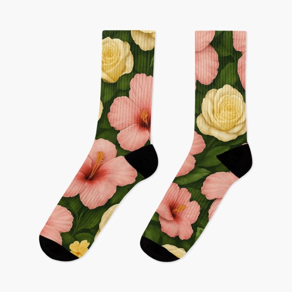Item preview, Island Elegance – Seamless Tropical Hibiscus & Rose Print designed and sold by ArdethBey.