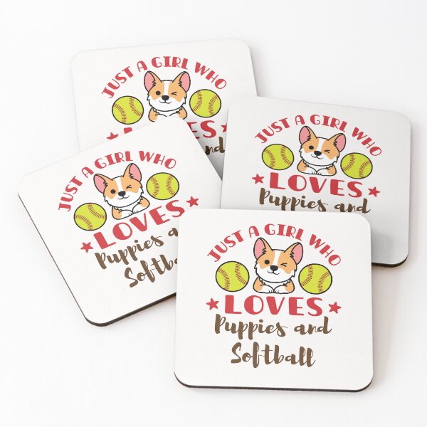 Item preview, Just a Girl Who Loves Puppies and Softball designed and sold by jaygo.