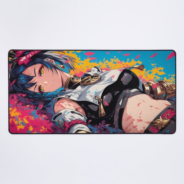 Item preview, Kujou Sara Genshin Impact Electro Tengu Warrior Deskmat designed and sold by Senpaiwaves.