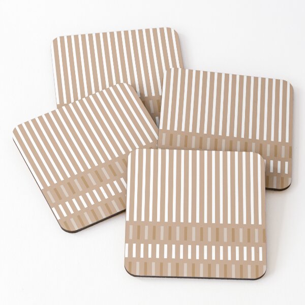 Item preview, Boho Farmhouse Striped Pattern in White and Beige designed and sold by Deutschic.