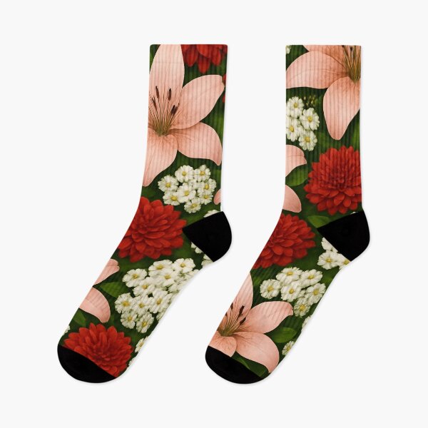 Item preview, Lush Harmony – Lilies, Dahlias & Alyssum designed and sold by ArdethBey.