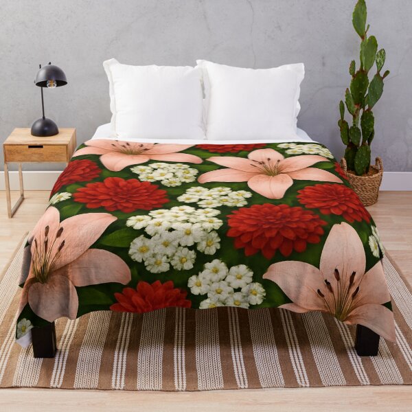 Item preview, Lush Harmony – Lilies, Dahlias & Alyssum designed and sold by ArdethBey.