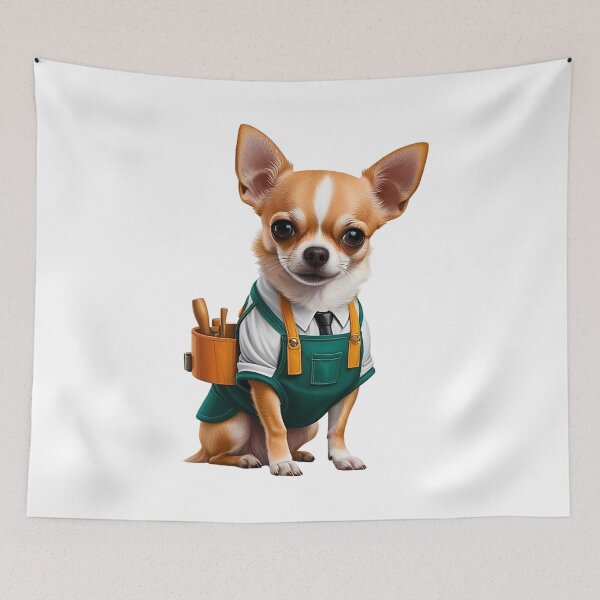 Item preview, Carpenter Chihuahua | Cute Dog in Overalls with Tools designed and sold by Fredster1966.