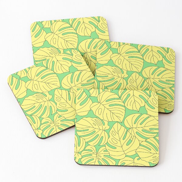 Item preview, Yellow And Green Monstera Palm Leaves Tropical Pattern designed and sold by DEC02.