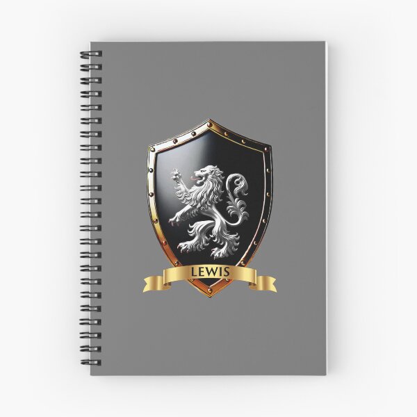 Item preview, Lewis Family Shield  Silver Lion Strength with Proud Name Banner designed and sold by Highlandkings.